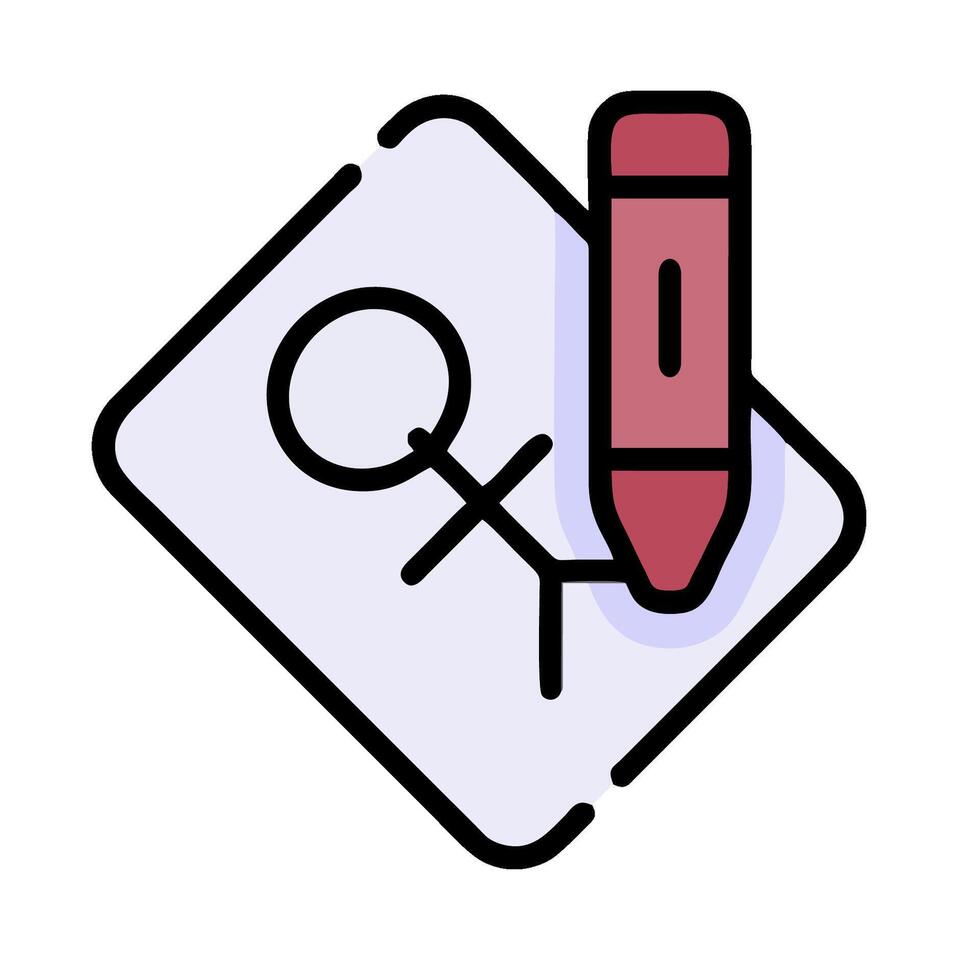 A red pencil is holding a paper with a woman on it vector
