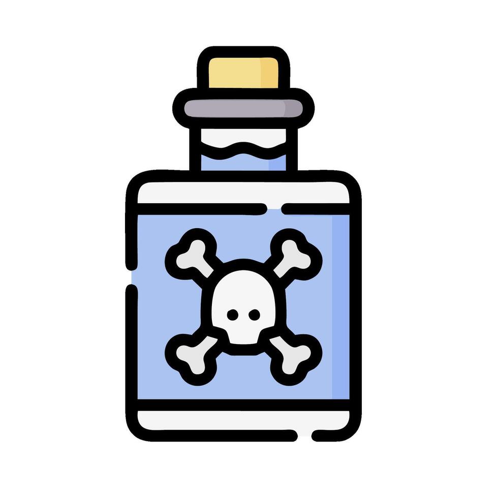 A bottle with a skull and crossbones in it vector