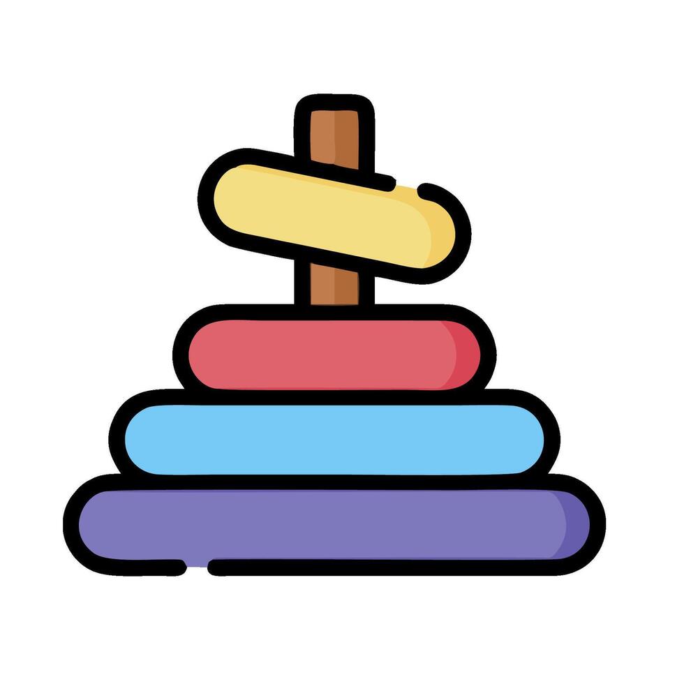 A stack of colorful toys on a white background vector