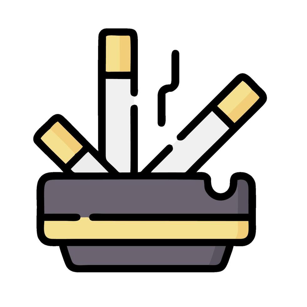 Cigarettes in a bowl icon, illustration vector