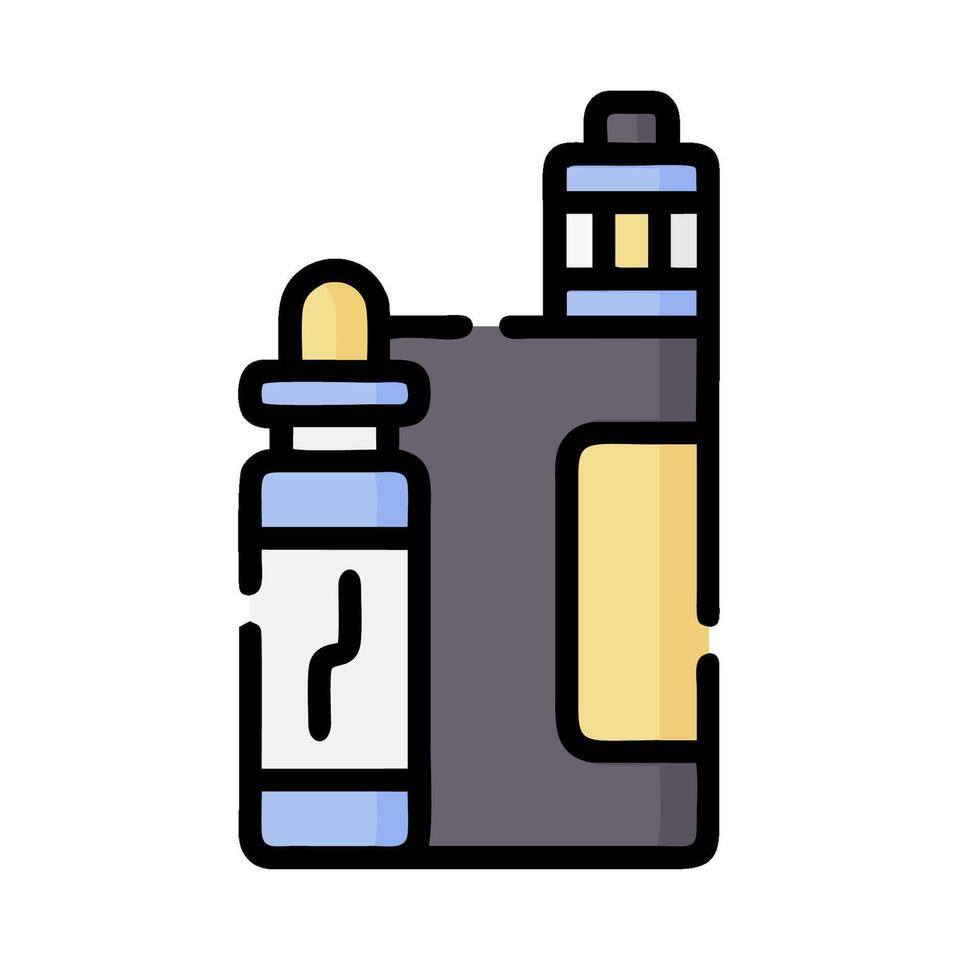 A bottle of liquid and a vape pen vector