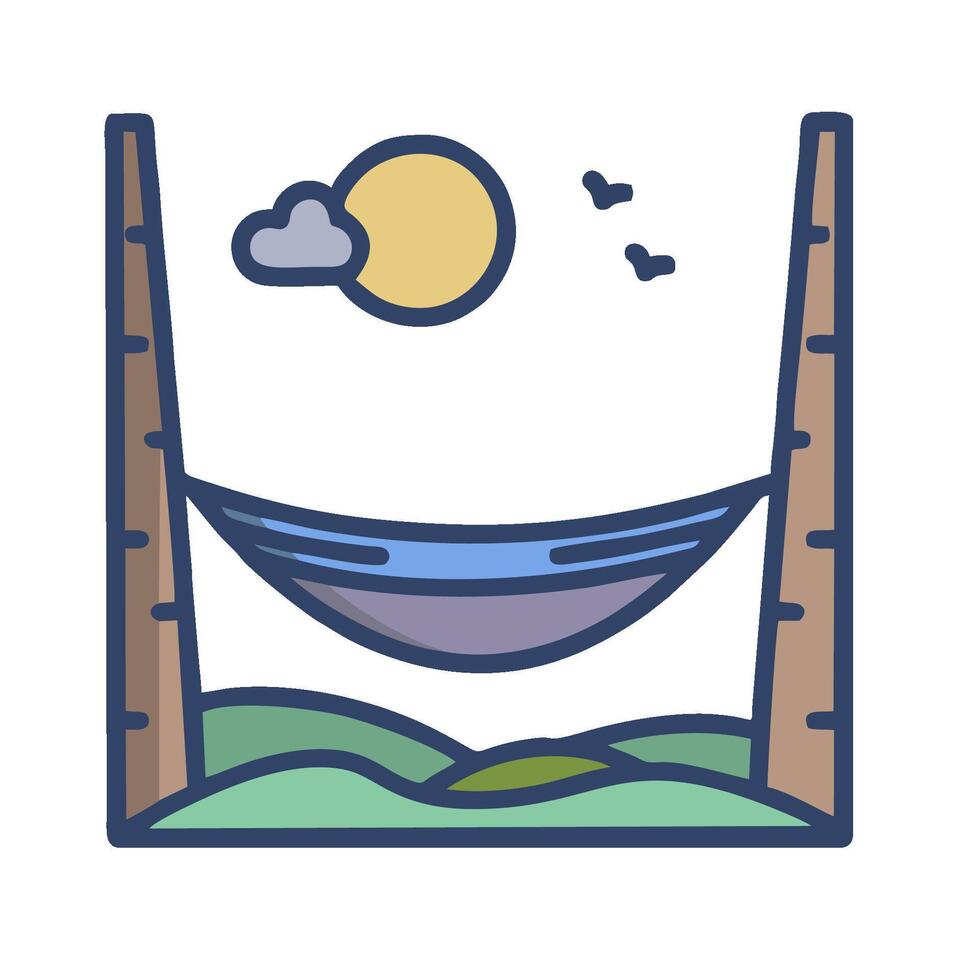 A hammock with a bird on it vector