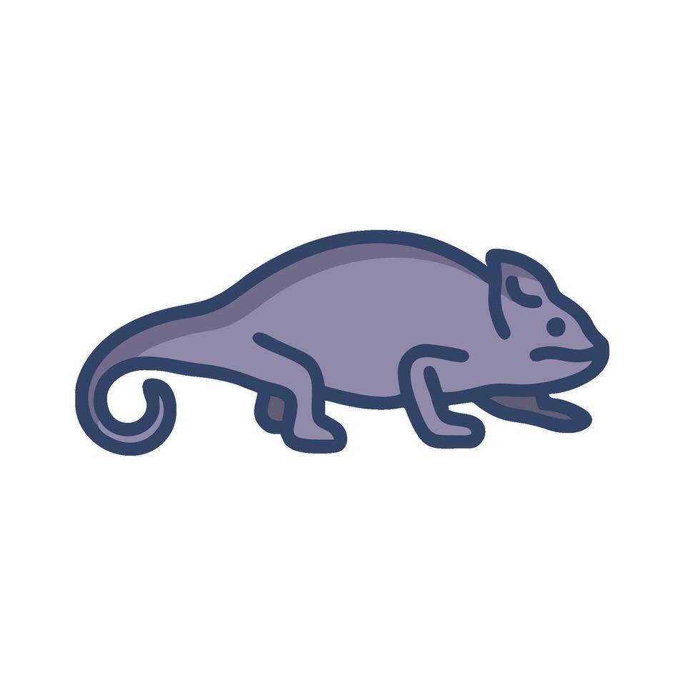 A chameleon is standing on its hind legs vector