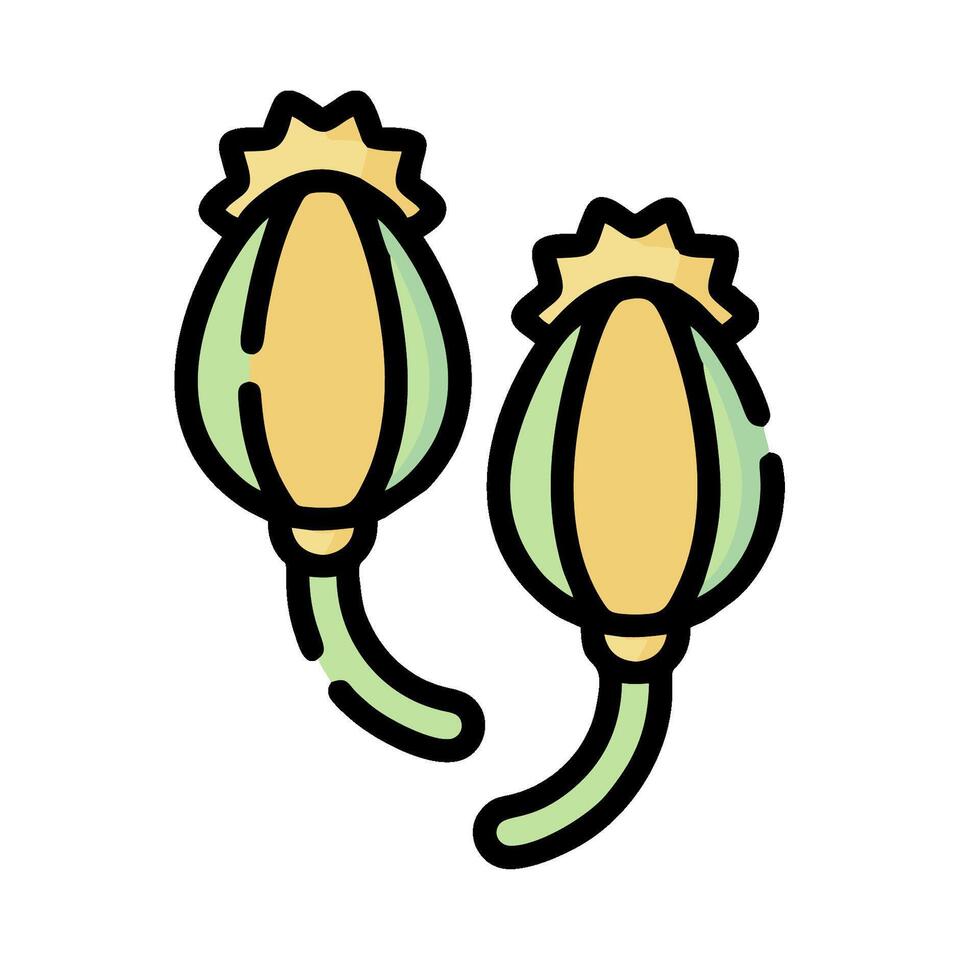 Two poppy seeds on a white background vector