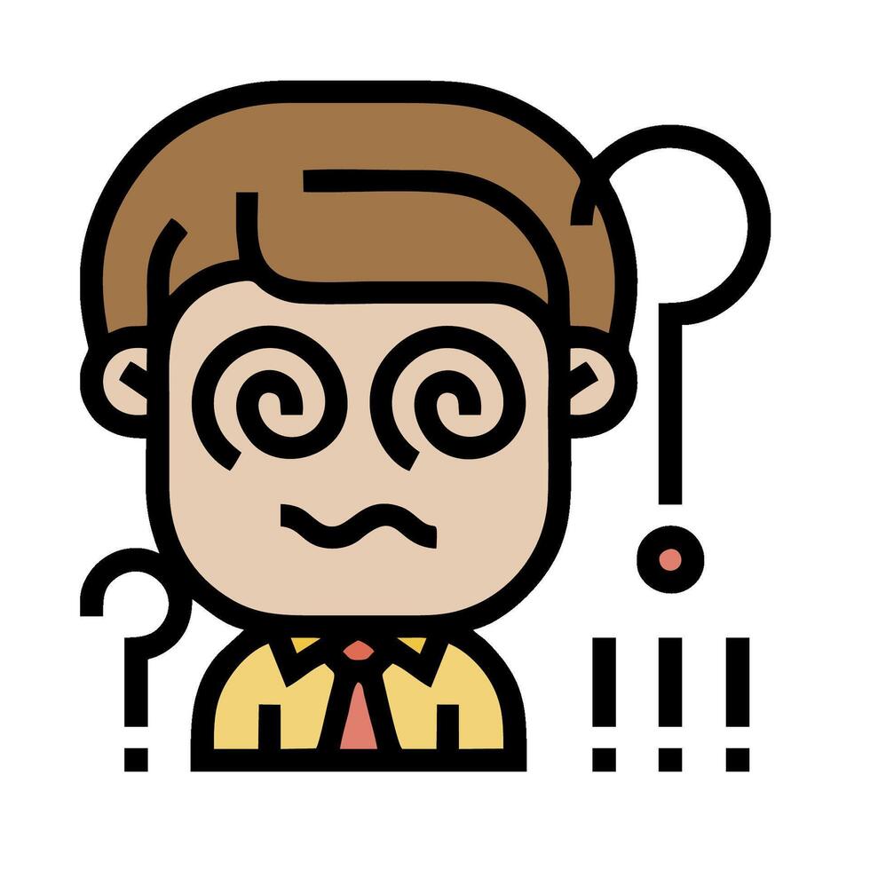 A man with a confused expression is shown with question marks vector