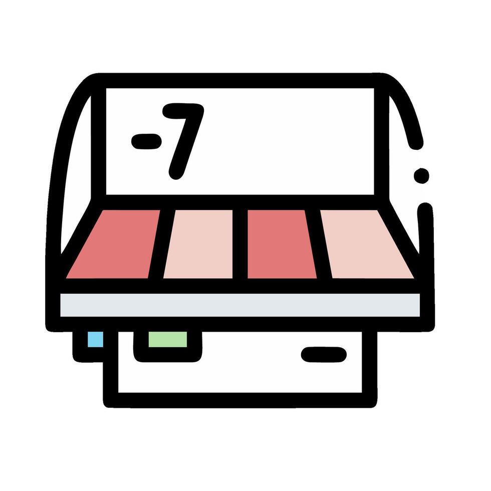 A supermarket with a cash register and a sign that says 7 vector