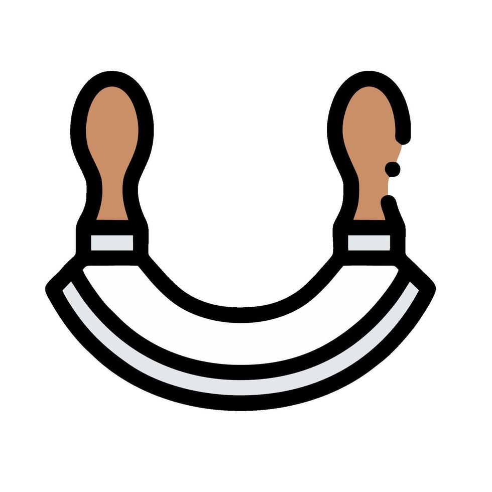 A horseshoe with two handles on it vector