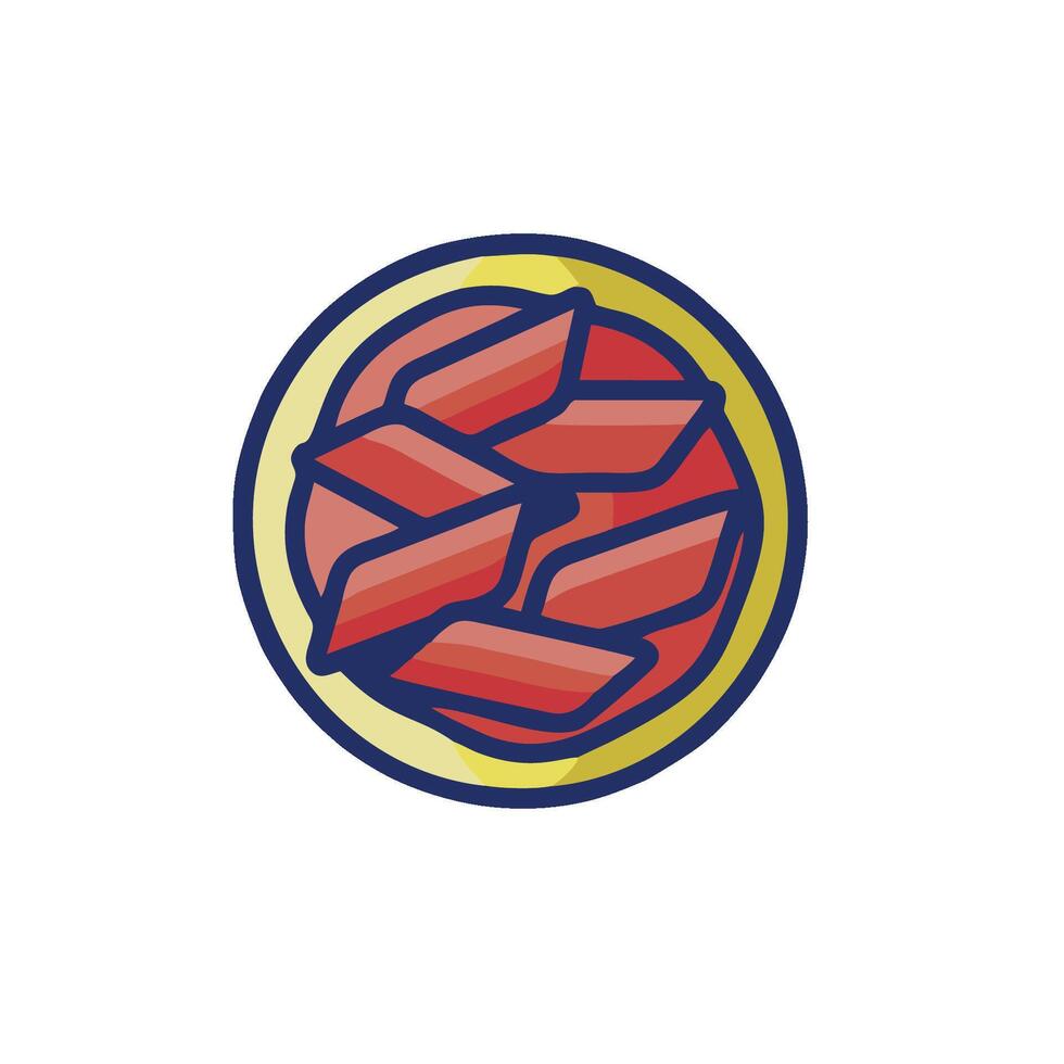 A red and blue ball with a yellow and blue center vector