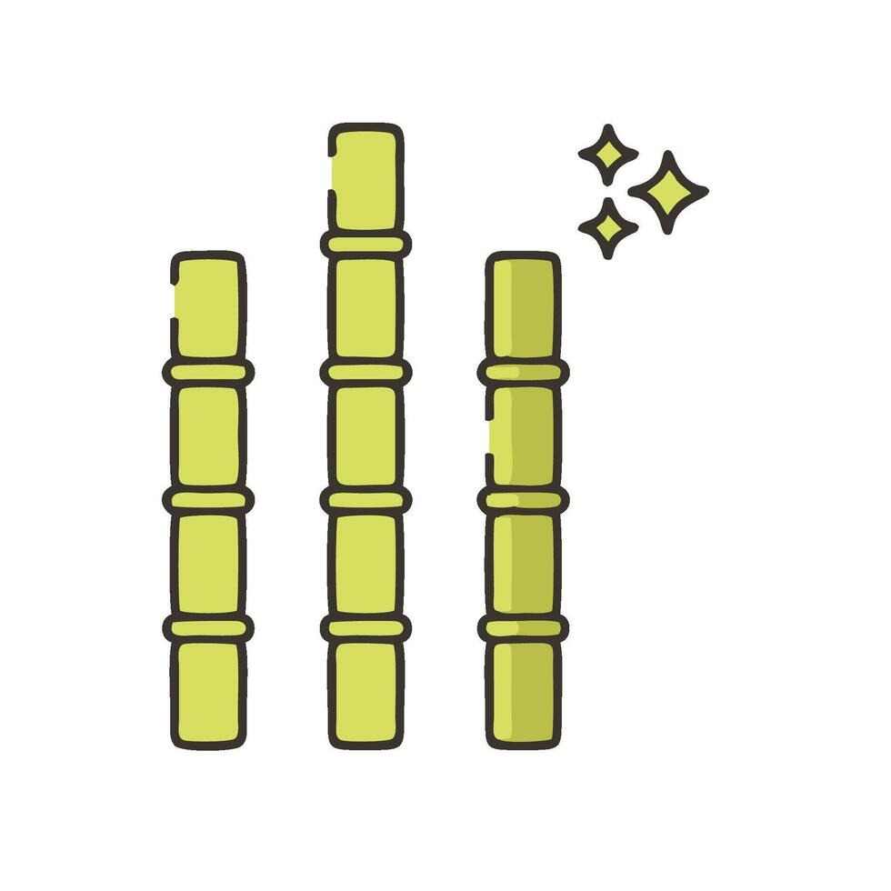 Bamboo sticks with stars on them vector