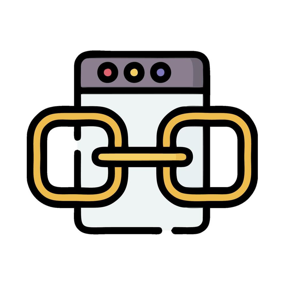 A computer with a chain connected to it vector