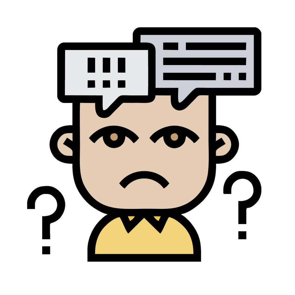 A man with speech bubbles on his head vector