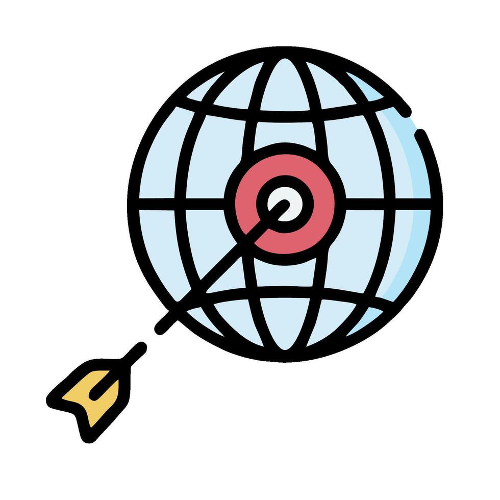 A globe with an arrow and target on it vector