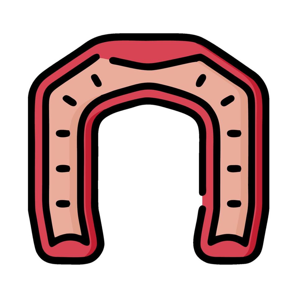 A horseshoe with a red line on it vector