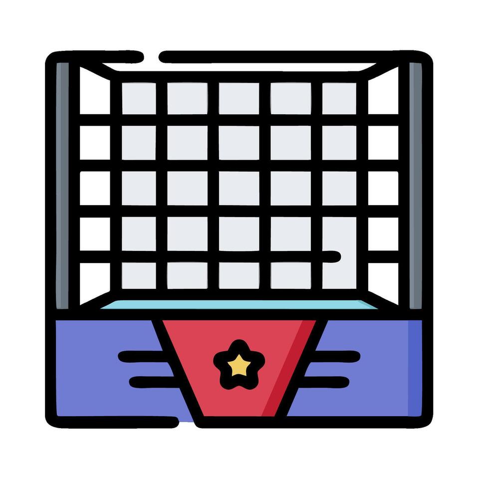 A cartoon image of a basketball hoop vector