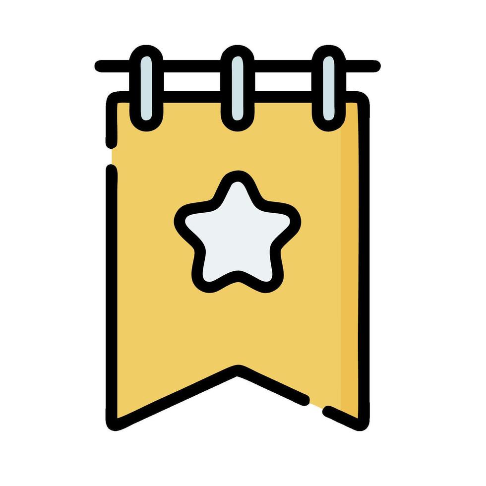 A yellow star on a note paper icon vector