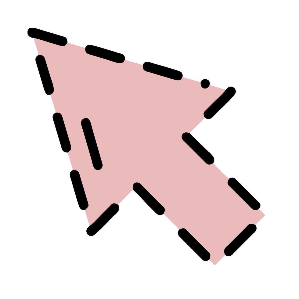 A pink arrow pointing down on a white background vector