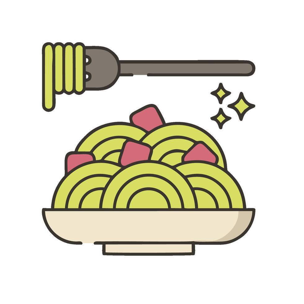 A bowl of salad with a spoon and a spoon vector