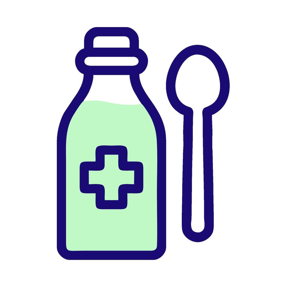 A bottle of milk and spoon with a cross on it vector