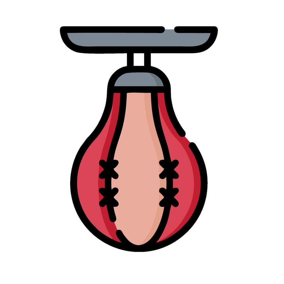 A boxing glove with a red and black strap vector