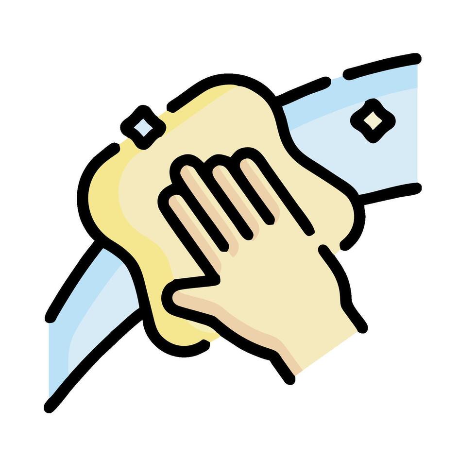 Hand washing with sponge and soap vector
