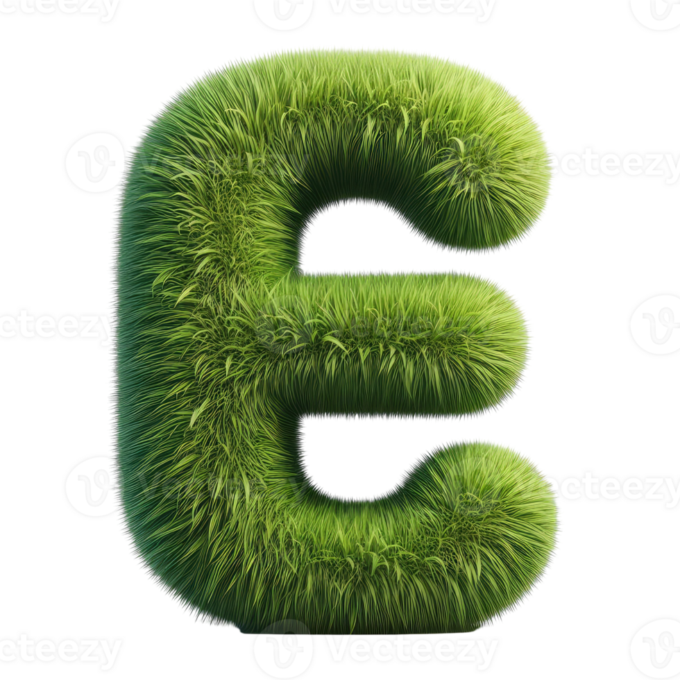 3d grass letter e png