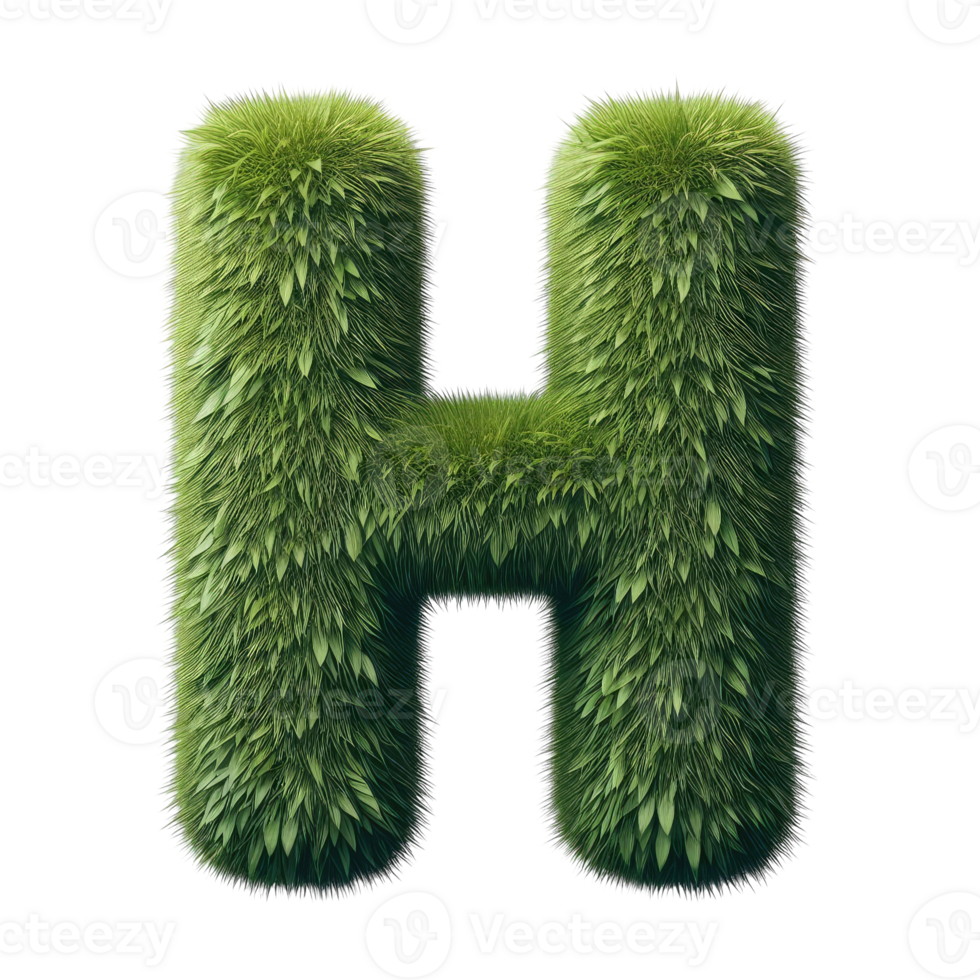 H grass letter h png