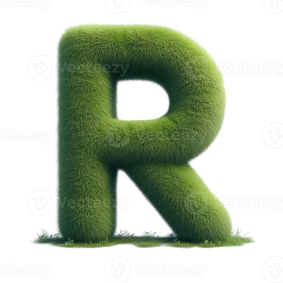 The letter r is made of grass png