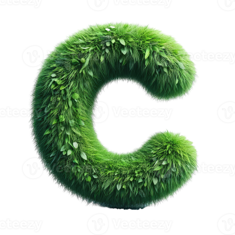 A grassy letter c with leaves png