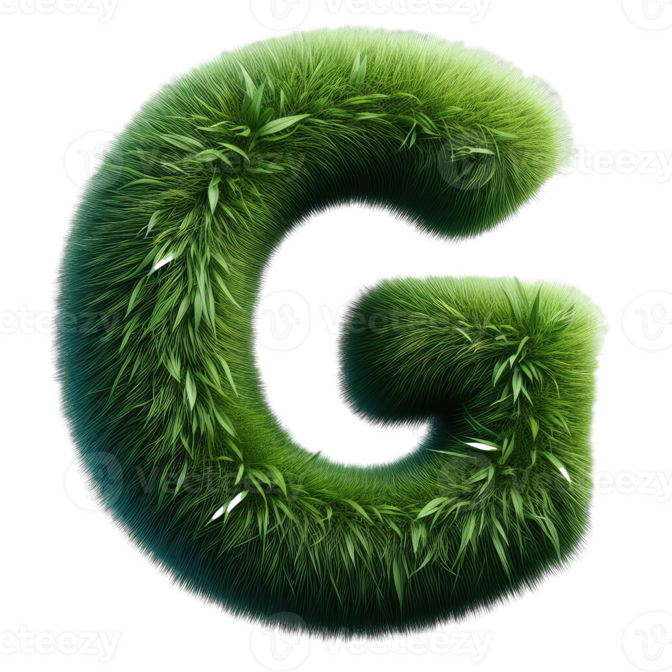 The letter g is made of grass png