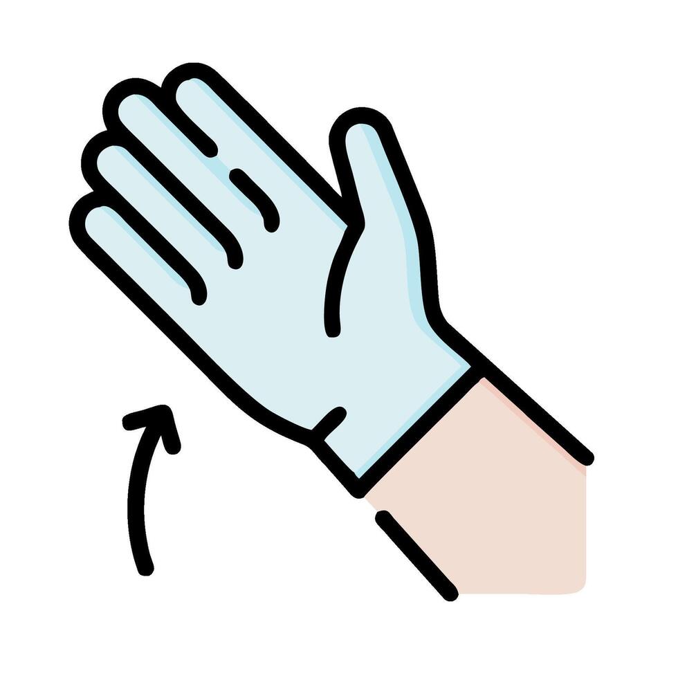 A hand with a glove on it and a sign that says hand sanitizer vector