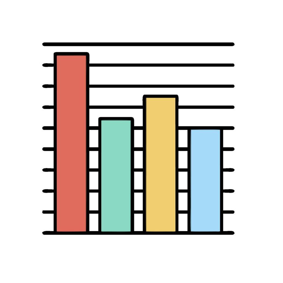 A bar chart with colored bars on it vector