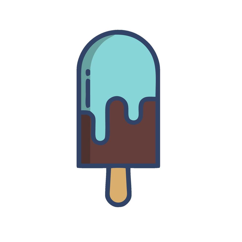 Ice cream icon with a blue and brown bar vector