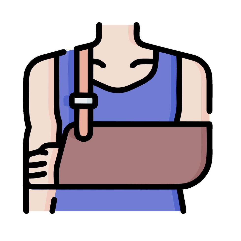 A man with a broken arm in a sling vector