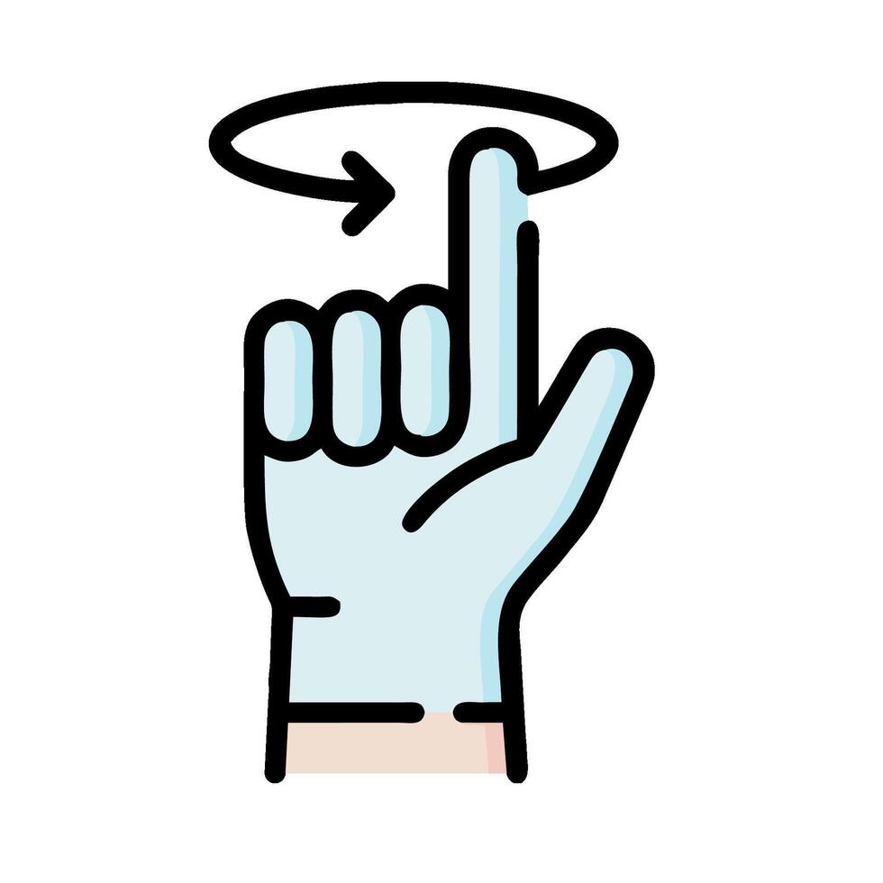 A hand with a glove and finger pointing up vector