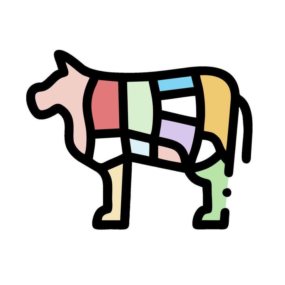 A cow with colorful squares on it vector