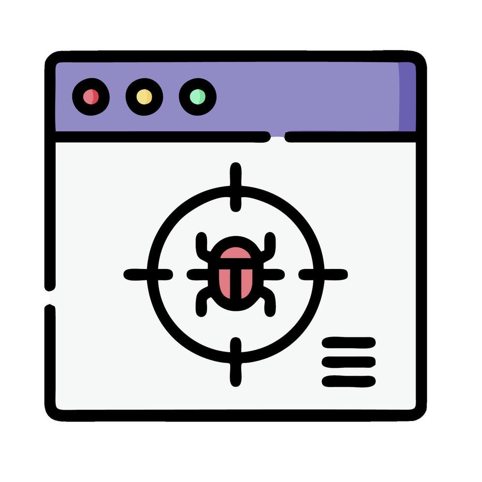 A web browser with a spider on it vector