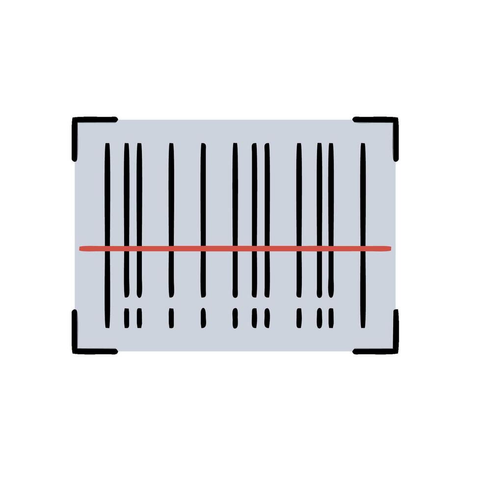 A barcode with a line on it vector
