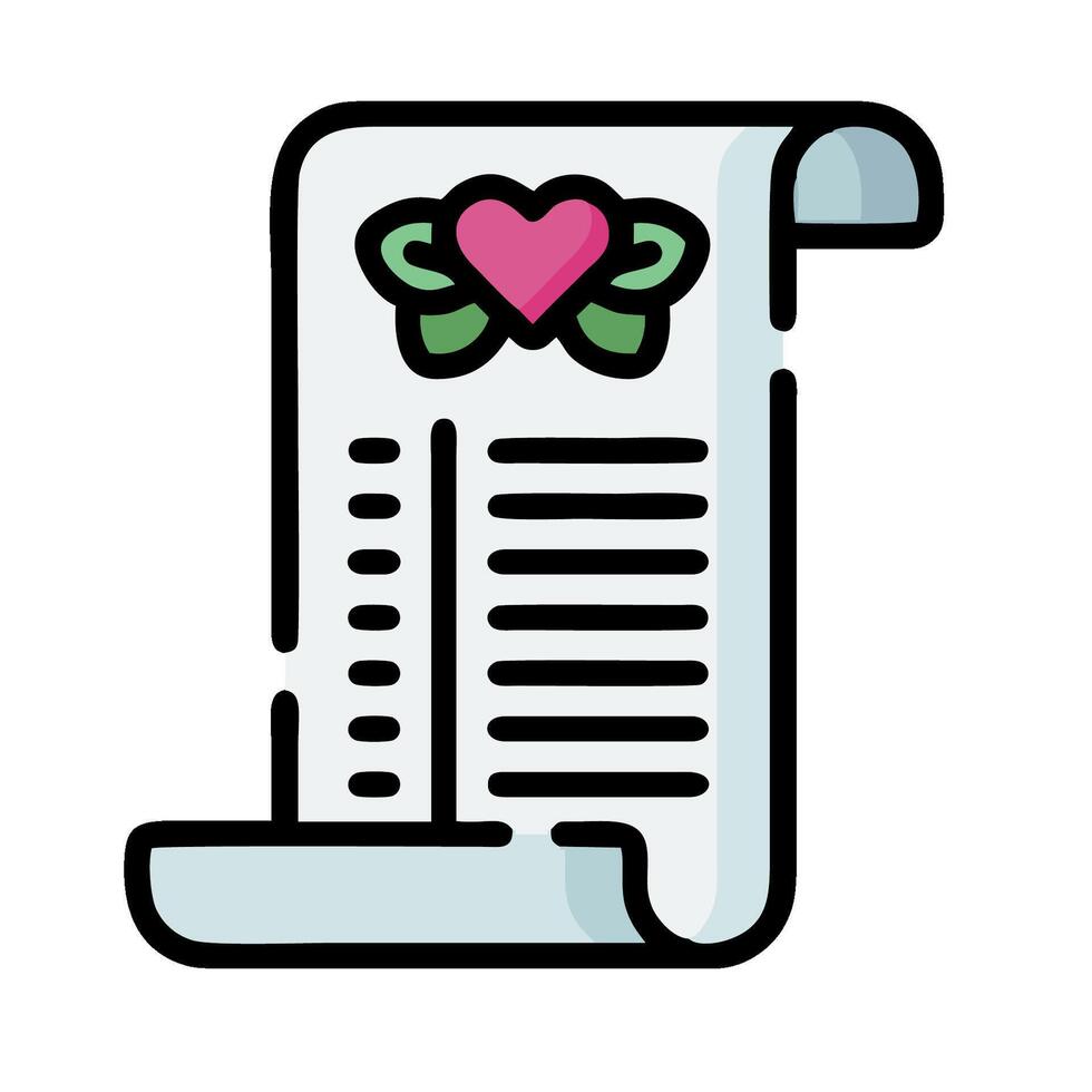 A paper document with a heart on it vector