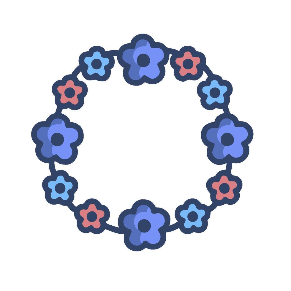 A circle with flowers on it vector