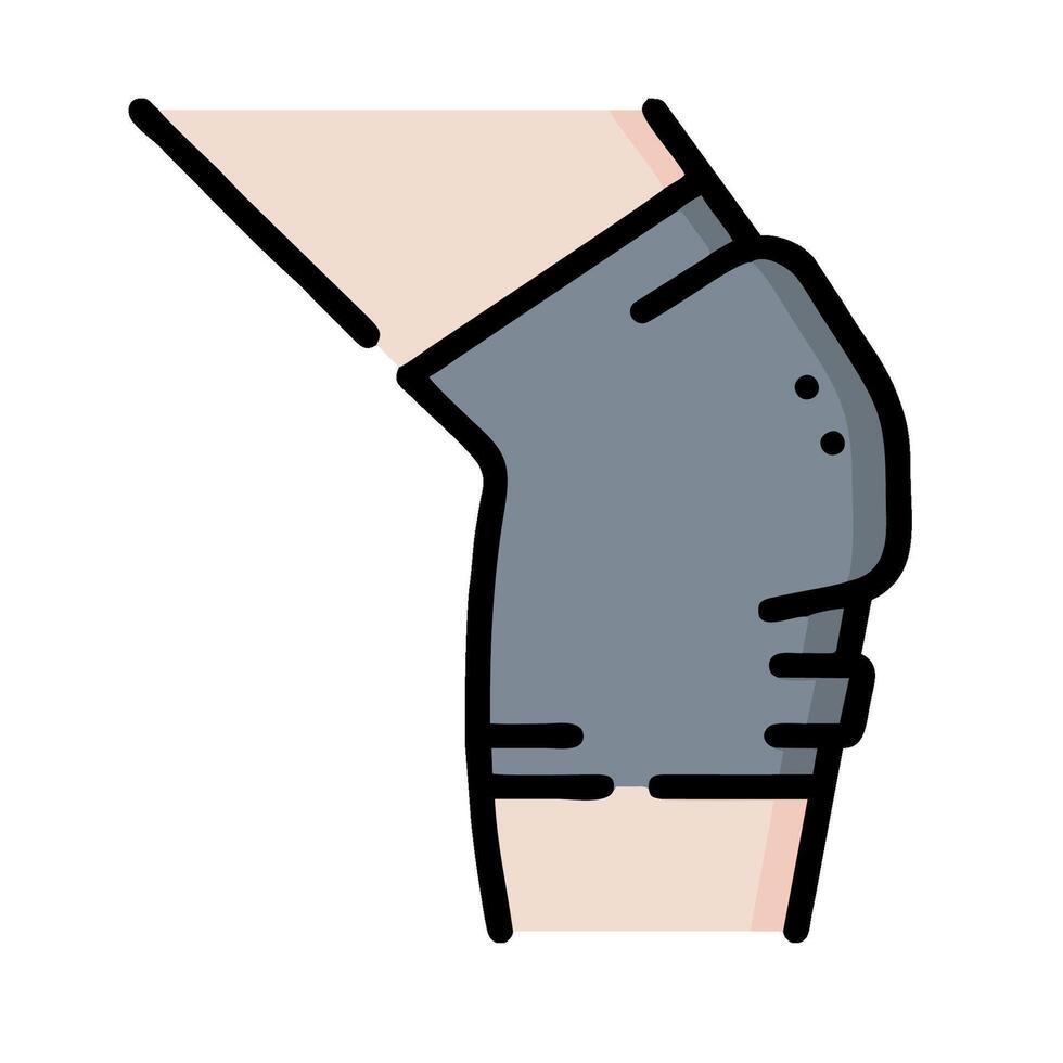 A person with a knee brace on their leg vector