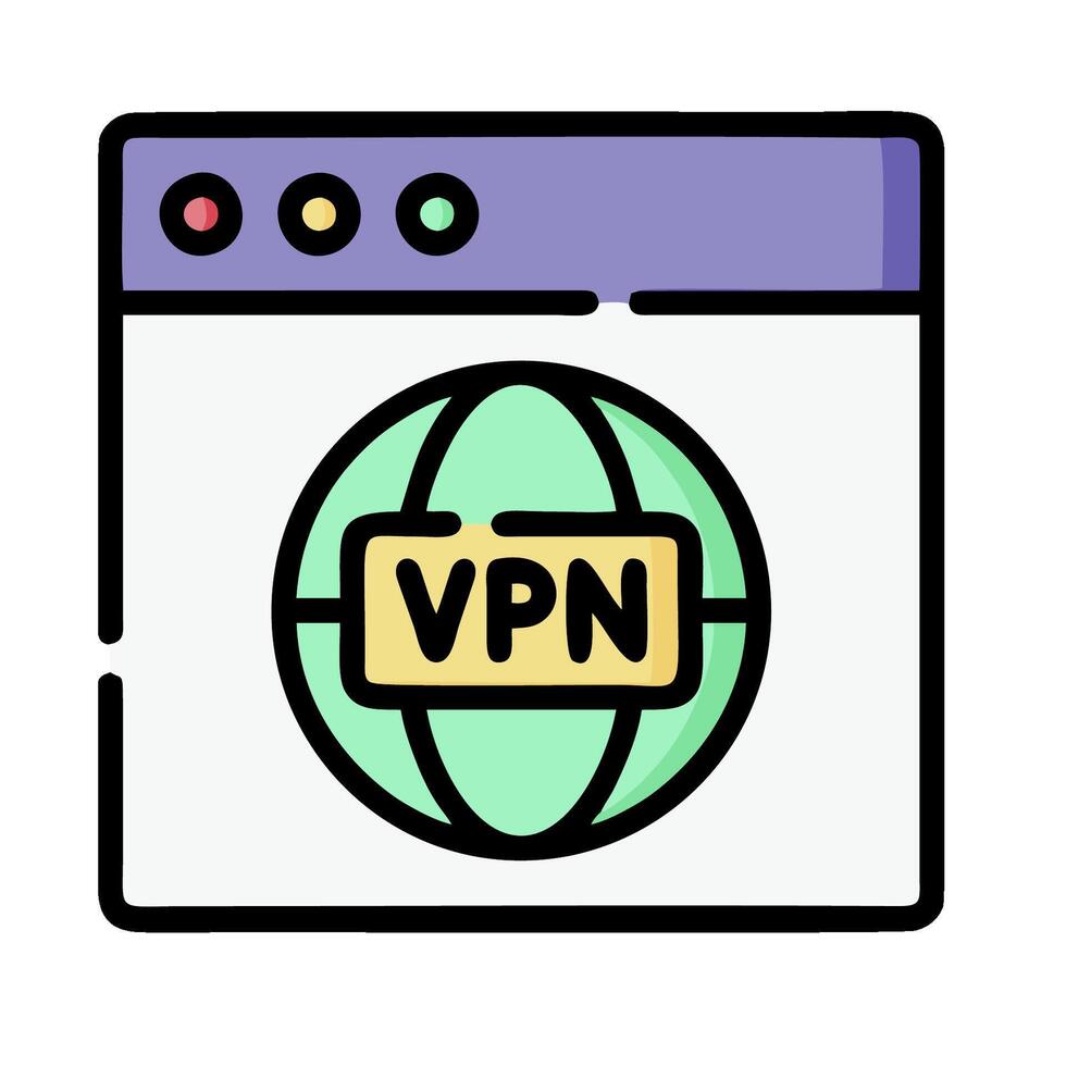 A computer with the word vpn on it vector