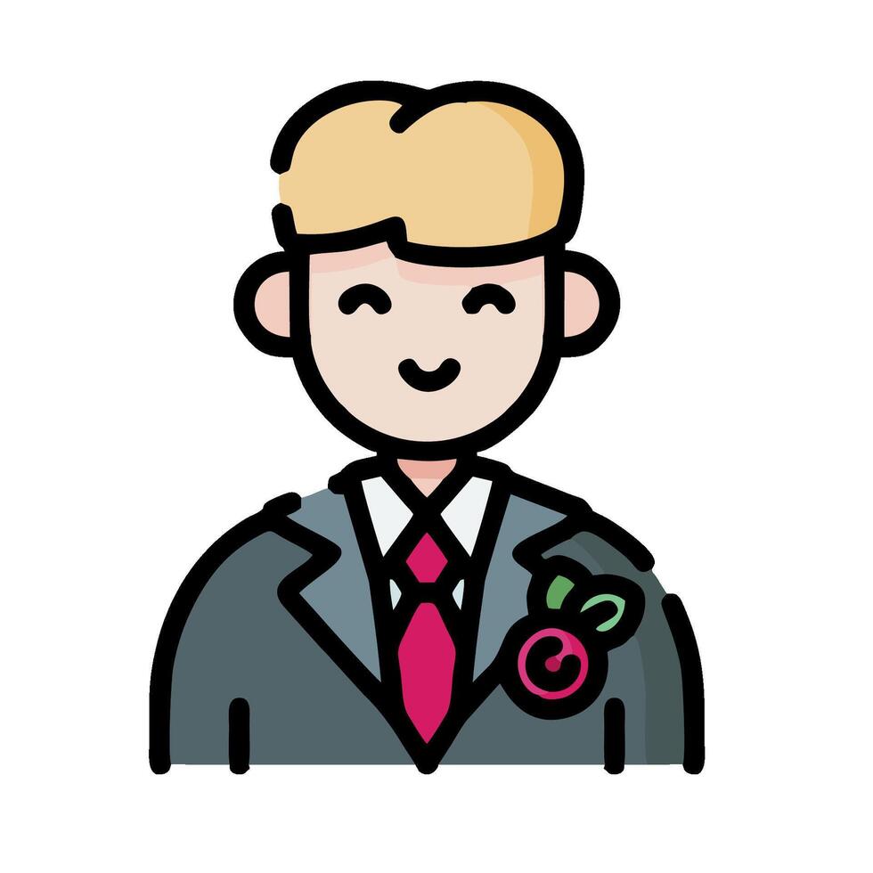 A man in a suit with a red tie vector