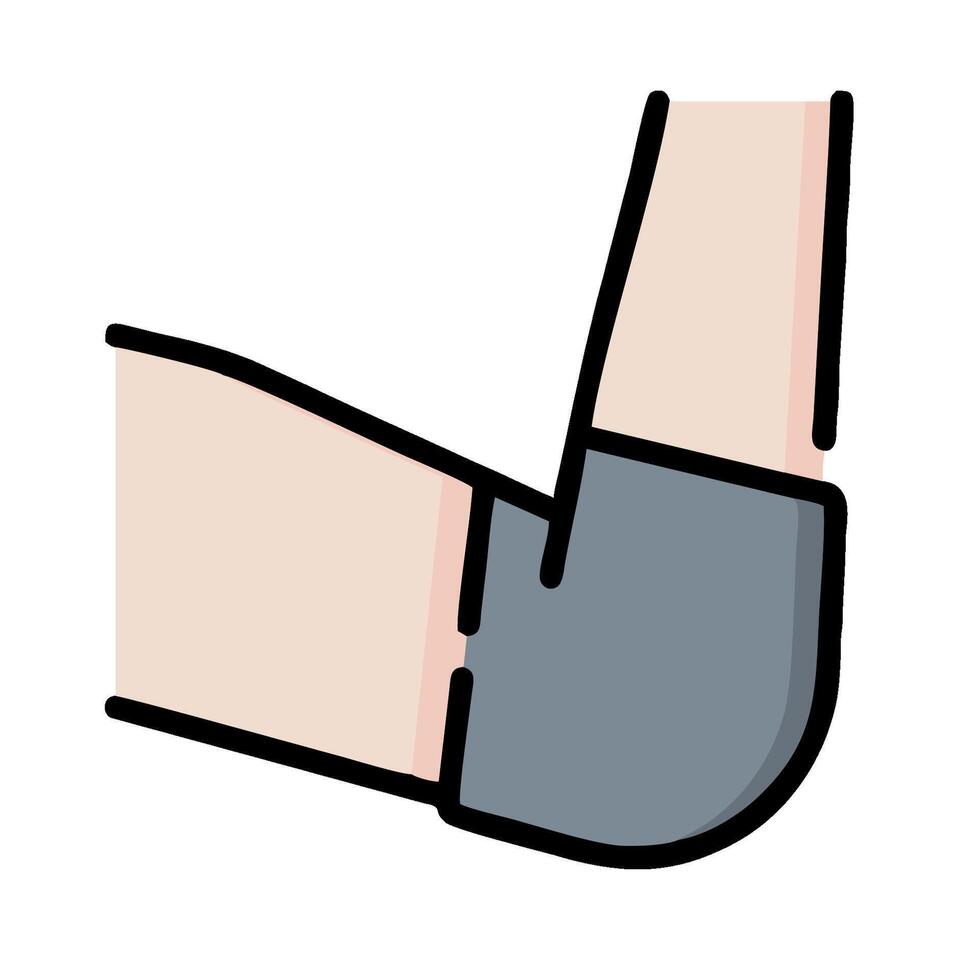 A hand with a knee brace on it vector