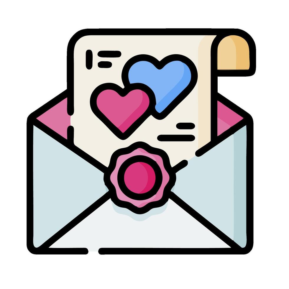 An envelope with a paper and a stamp on it vector