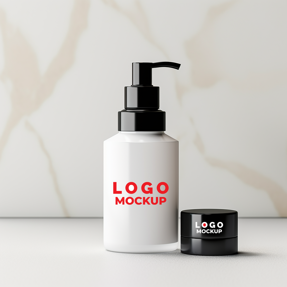 Beauty Product bottle mockup design white background psd