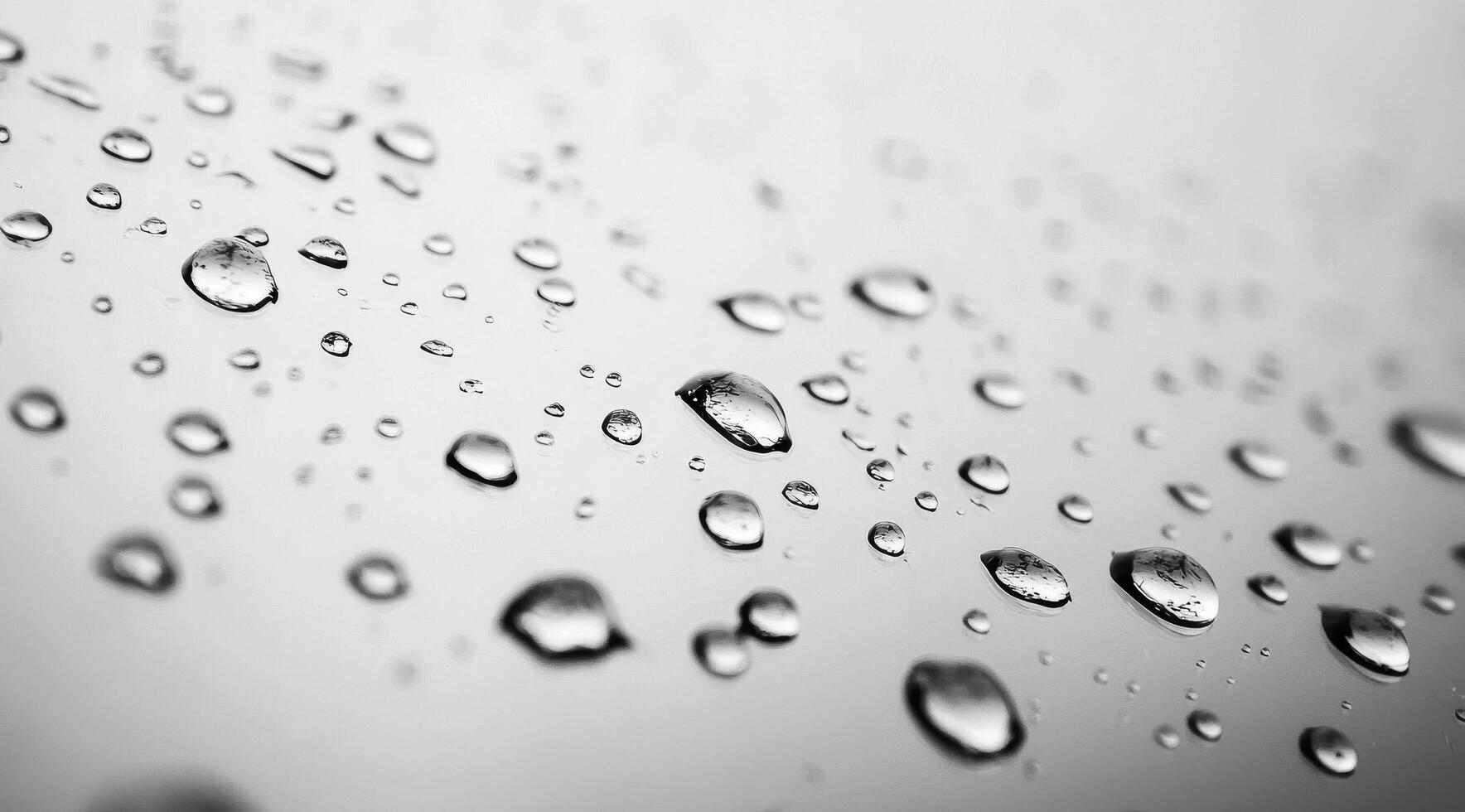 Close-up of raindrops on a smooth surface highlighting nature's delicate beauty during a rainy day photo