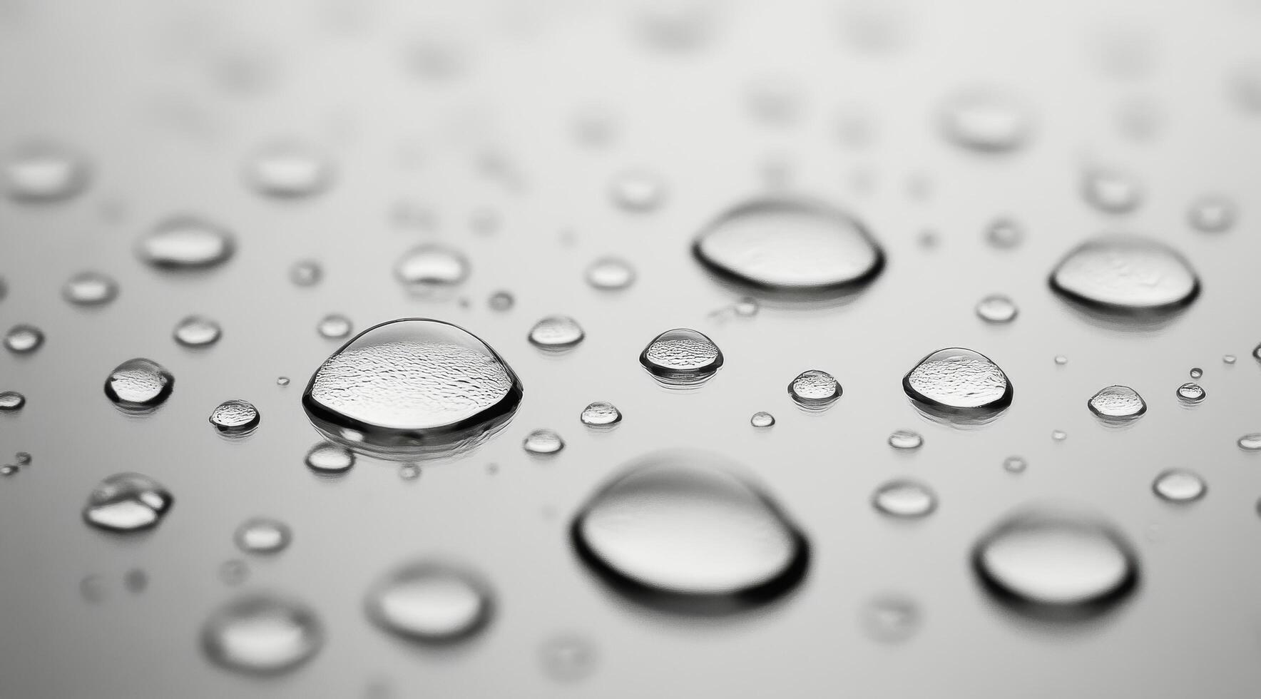 Close-up of raindrops on a smooth surface highlighting nature's delicate beauty during a rainy day photo