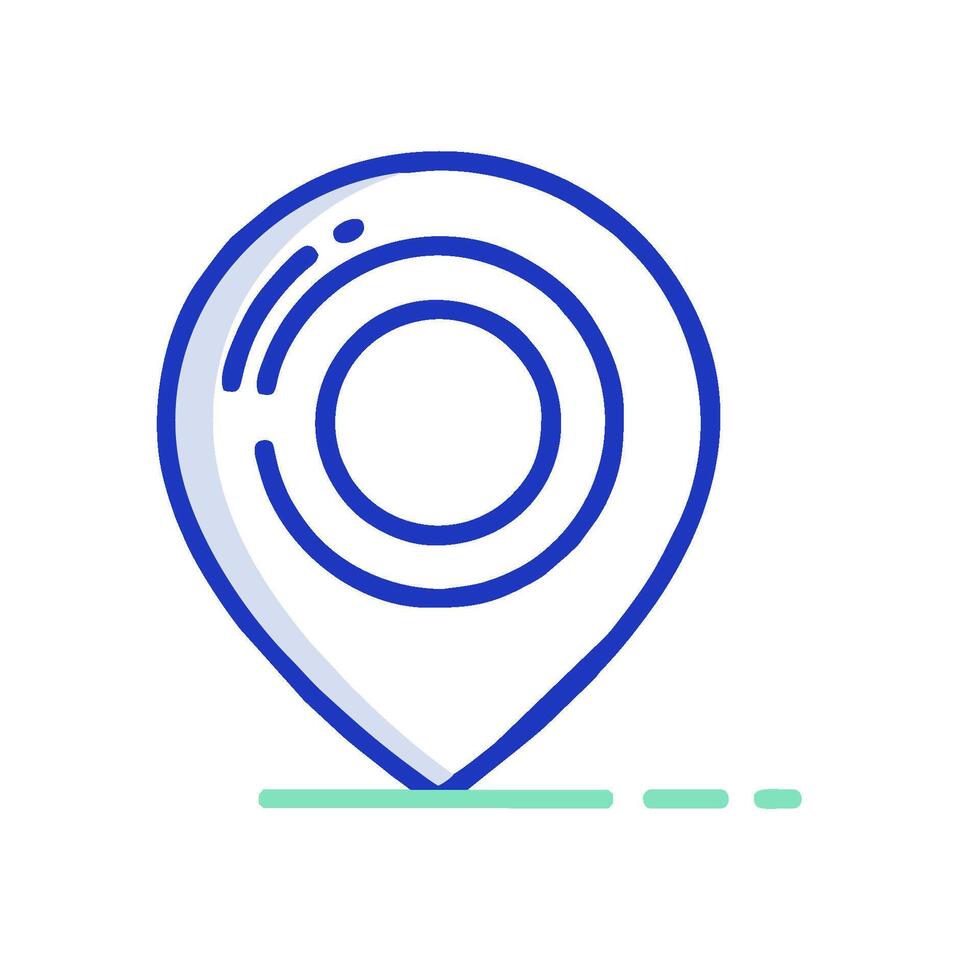 A location marker icon with a circle in the center vector