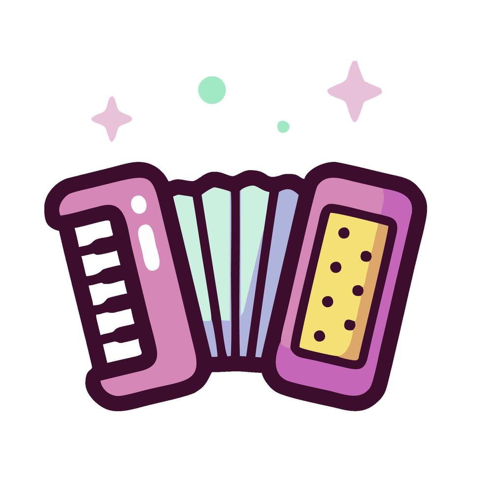 An accordion icon with a star on top vector