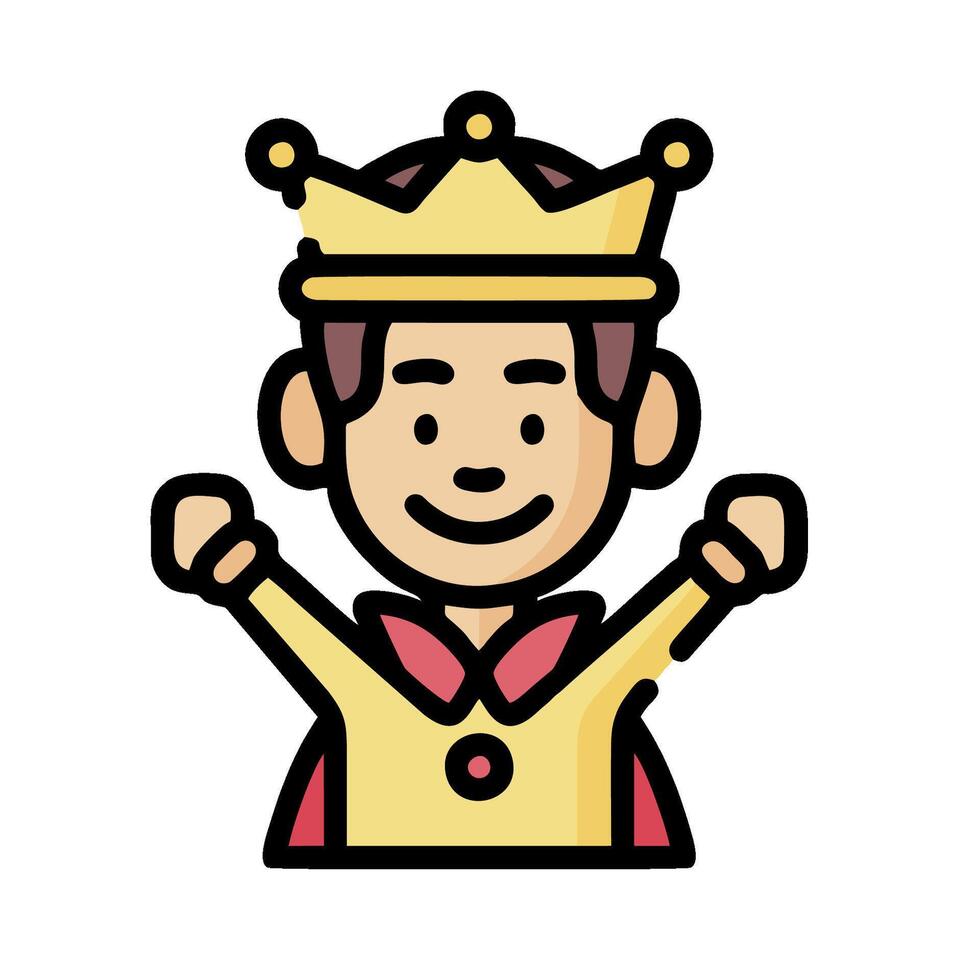A cartoon king with a crown on his head vector